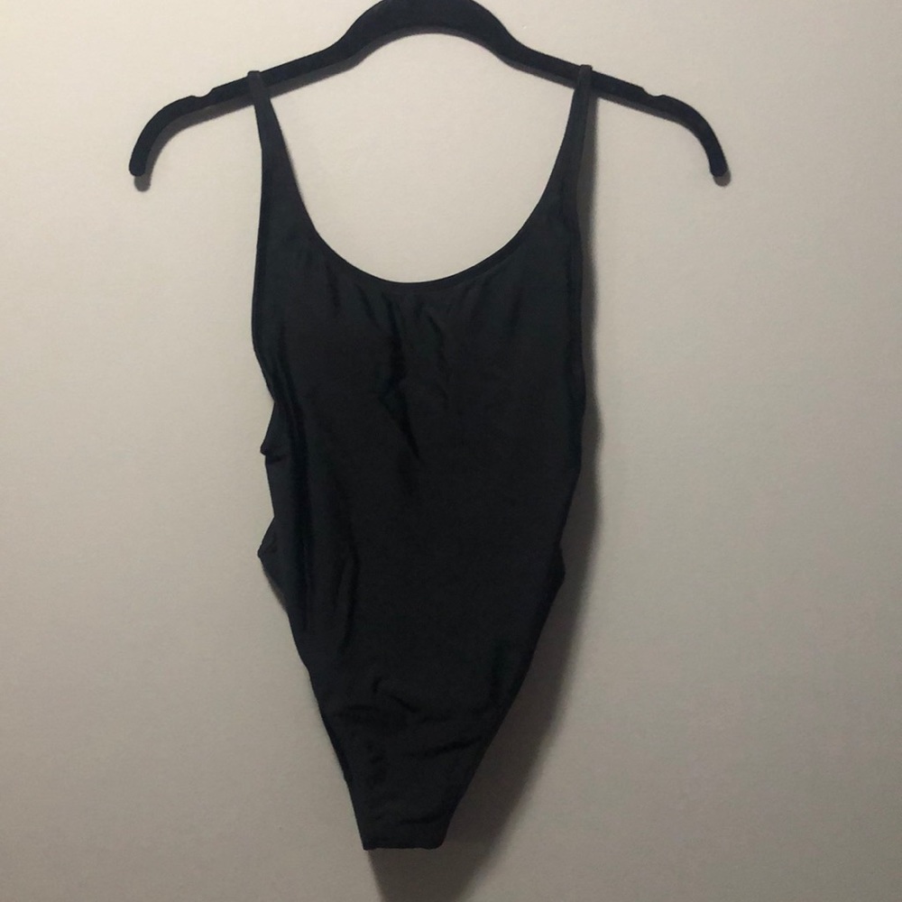 High Cut Black One Piece Swimsuit